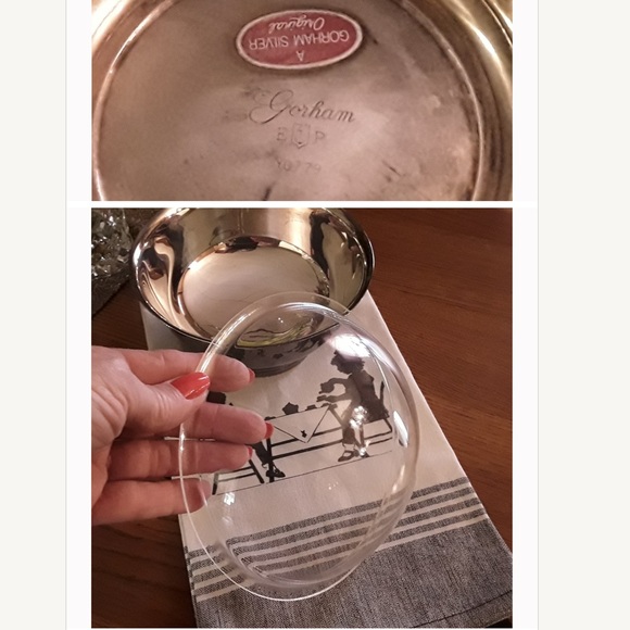 VINTAGE GORHAM 1940’S SILVER PLATE HEAVY SERVING / FRUIT BOWL WITH LINER - Picture 2 of 8